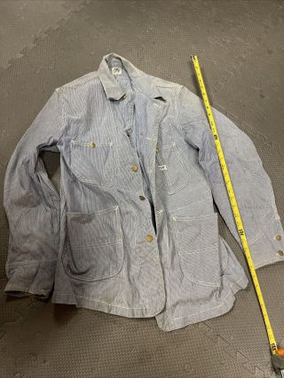 Vtg Lee 91 - J Jelt Denim Sanforized Size 40 R Union Made Chore Farm Jacket Usa
