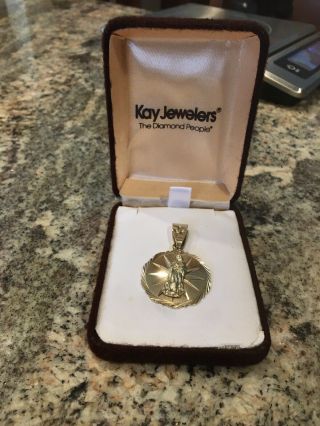 Solid 14k Gold 9 Grams - Vintage Kay Jewelers - Virgin Mary Necklace Pendant