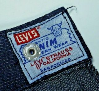 Vintage Levis Sanforized Denim Jeans Womens 23x32 Shorthorn 50s 60s Nos Nwt