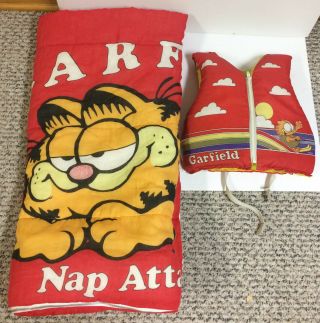 Vintage Garfield The Cat Sleeping Bag & Child Medium Size Life Jacket Camping