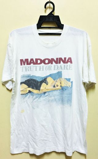 Vintage 1991 Madonna Truth Or Dare Pop Rock Diva Tour Concert Promo T - Shirt