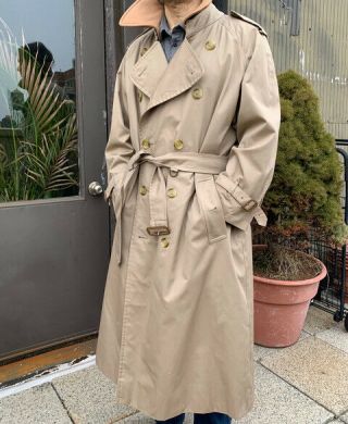 Gorgeous Classic Mens Burberry Vintage Trench Coat Made In England Size 40 L