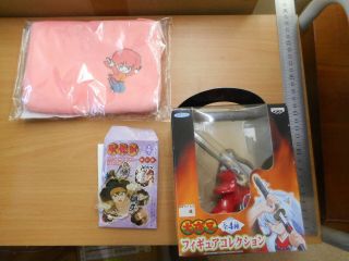Japan Anime Manga Inuyasha Figure & Keyring & Ranma 1/2 Pouch Set (y1 268