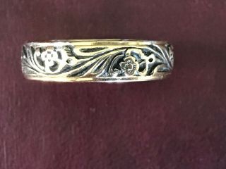 Unique Vintage 14k Solid Gold Keepsake Wedding Band/ring Sz 9.  5,  Wt 8 Grams