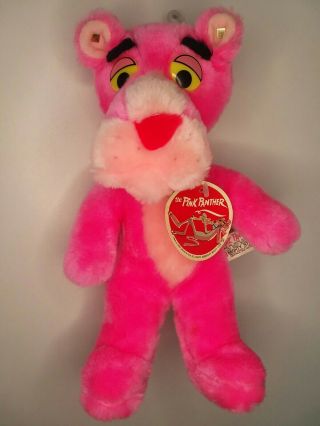 Vintage Pink Panther Stuffed Plush Toy W/ Tag 1980 Mighty Star 11 "
