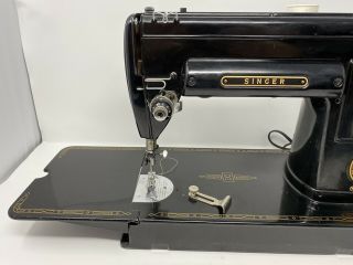 Vtg Singer 301A Slant Needle Portable Sewing Machine Heavy Duty w/CASE - 3