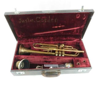 Vintage 1924 Frank Holton Trumpet Elkhorn Wi W/ Case Needs Restoration