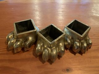 Fisher Wood Stove Feet Bear Claws Set Of 3 Vintage Cast Iron Plated