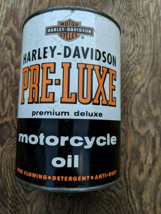 Vintage Harley Davidson Pre - Luxe Full 1 Quart Oil Can