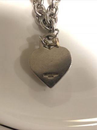 Tiffany & Co.  Vintage Sterling Silver 18k Gold Heart Padlock & Key Necklace 6