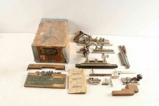 Vintage Stanley 45 Plane With Cutters Orig.  Box & Stanley 99 Rabbet Plane
