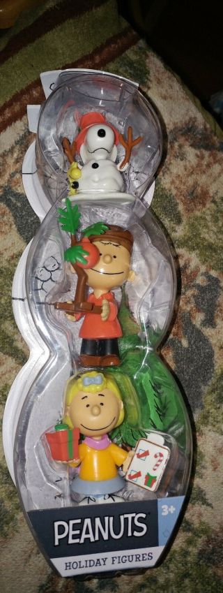 Peanuts Holiday Figures Set Of 3 Snoopy Charlie Brown Sally