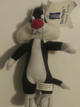 Sylvester Looney Tunes Six Flags Plush 1998 Nwt