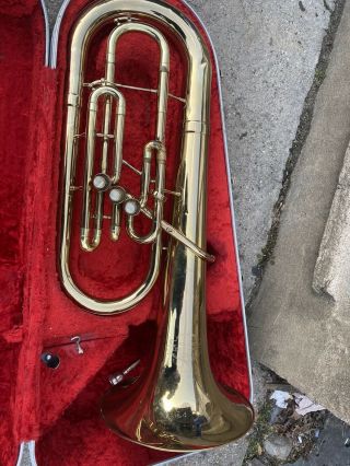 Vintage F.  E.  Olds & Son Baritone Horn (straight Bell)