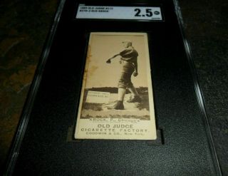 1887 N172 Old Judge GUS KROCK SGC 2.  5 G,  Chicago Cubs Vintage Old Baseball Card 3