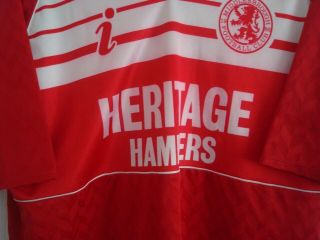 Middlesbrough / Boro Vintage 1988 - 1990 Heritage Hampers Football Shirt size 42 2