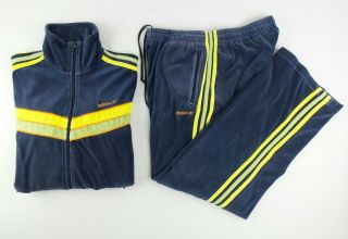 Vintage Adidas Originals Warm Up 2 Piece Velour Track Suit Size Men 