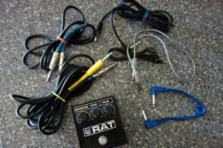Vintage Proco Rat (the Rat) 1986 Black Face Lm308 Ic W/cables Ex Cond