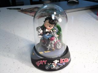 Betty Boop On Motor Cycle 1997 Limited Edition With Dome