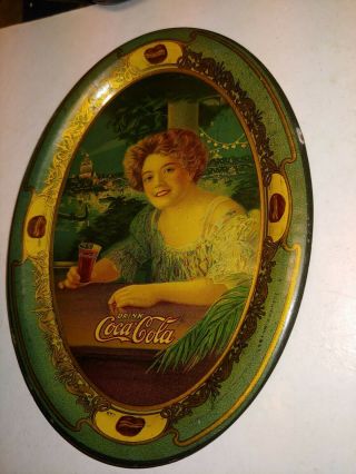 Vintage 1904 Coca - Cola Soda Tip Change Tray,  Hilda Clark Exposition Girl