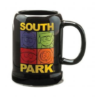 South Park Name And The Four Boys In Squares 20 Oz Ceramic Stein,