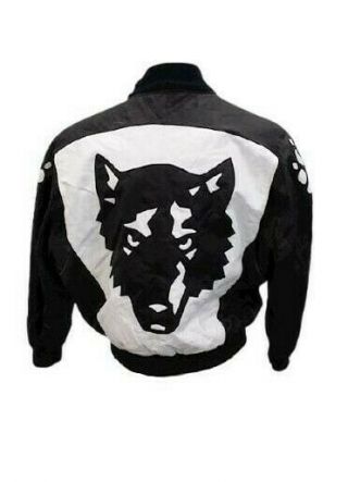 Vintage 90’s Hobo Usa Wolf Leather Jacket Xl Where M I Michael Hoban Black/white