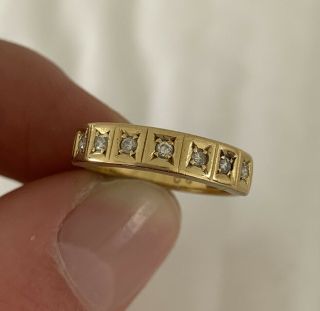 18ct Gold Diamond 7 Stone Vintage Ring,  18ct