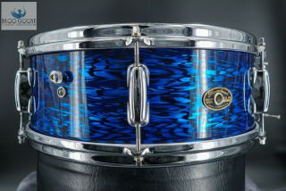 Vintage 1966 Slingerland 6 - Lug Snare Drum Blue Agate Pearl