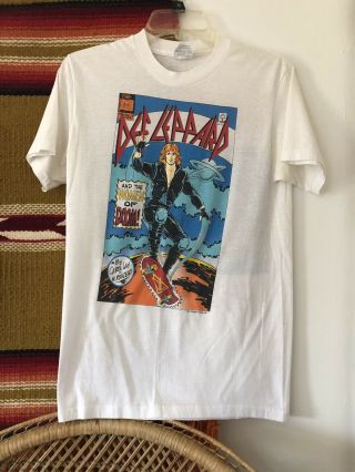 Vtg Def Leppard Hysteria 1987 Tour T - Shirt Double Sided Metal Rock 80s Medium L