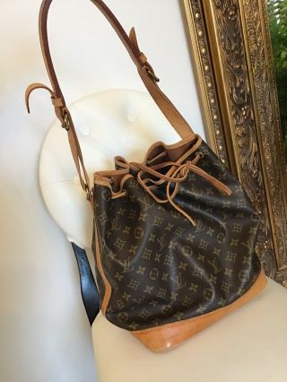 Louis Vuitton Vintage Noe Large Shoulder Tote Bag Purse 30 Years Old Guc Classic