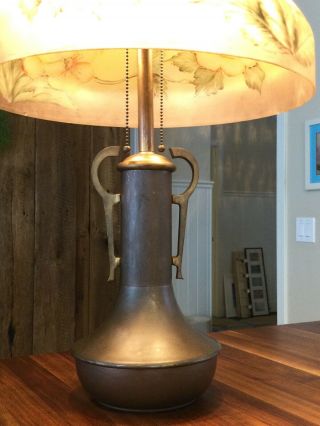 Antique Lamp Reverse Painted PLB Pittsburgh Vintage Art Nouveau Table Light 6