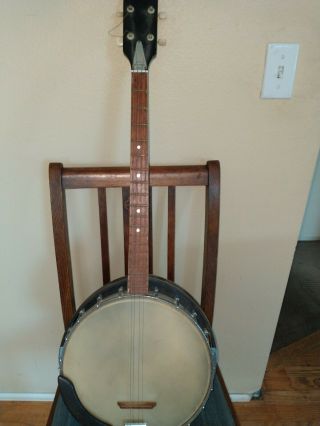 Rare Vintage Kingston 4 String Tenor Banjo Orange