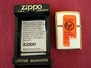 Vintage Zippo Lighter Scrimshaw Ship In Case,  Papers,  U.  S.  A. 4