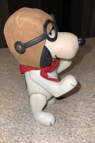 Vintage 1966 Snoopy Aviator Pilot Flying Ace Red Baron Poseable Figure 8” 2