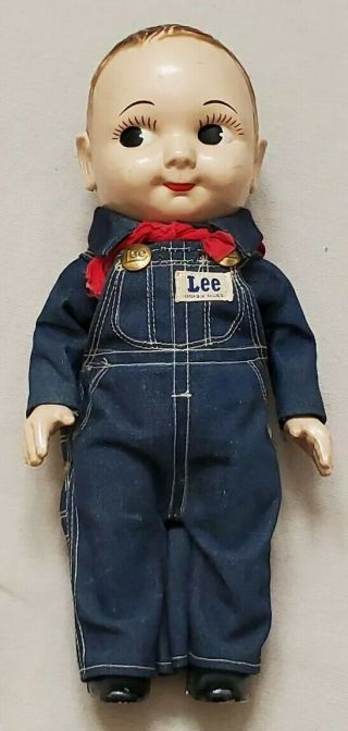 Rare Vintage Authentic Buddy Lee Doll Union Made Overalls Jeans Demin Engineer