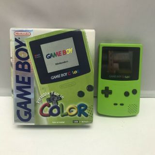 1998 Vintage Nintendo Game Boy Color Cgb - 001 Kiwi Green Handheld Console Gbc