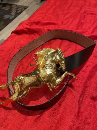 Christopher Ross Carousel Buckle With Black Leather Belt 2