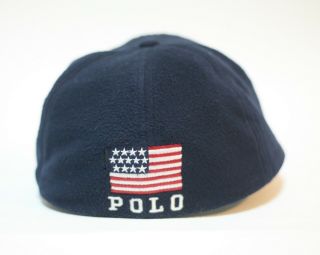 OG Vintage Polo Ralph Lauren USA Fitted Fleece Hat Medium M Rare 1992 90 ' s 1993 2