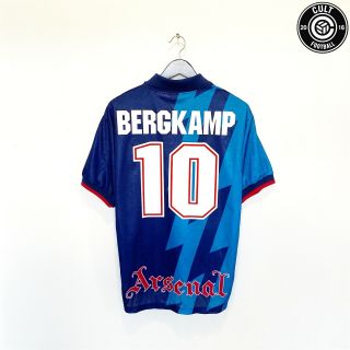 1995/96 Bergkamp 10 Arsenal Vintage Nike Home Football Shirt (m) Holland