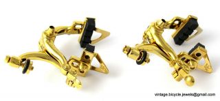Vintage LUXURY Race Bike Eroica Campagnolo TRIOMPHE BRAKES CLIPS GOLD PLATED 4