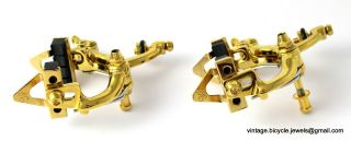 Vintage LUXURY Race Bike Eroica Campagnolo TRIOMPHE BRAKES CLIPS GOLD PLATED 6