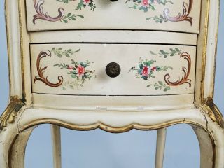 Vintage French Provincial Nightstand Commode Bedside Table Louis XV Hand Painted 6