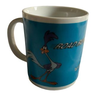 1997 Road Runner & Wile E.  Coyote Warner Bros.  Looney Tunes Coffee Mug Very Good