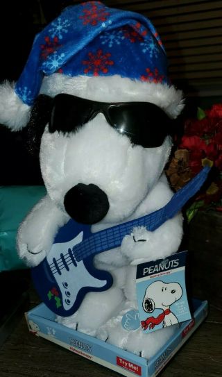 Peanuts Hip Hop Snoopy W/guitar,  Sunglasses Musical Dancing Plush W/ Tag