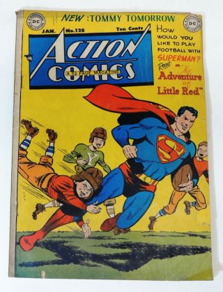 1949 Vintage Dc Superman Action Comics No 128 Estate Fresh Golden Age Comic Book