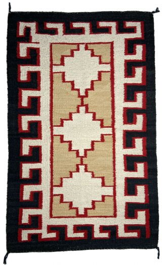 Vintage Navajo Weaving Ganado Rug Wool Textile Saddle Blanket Native American