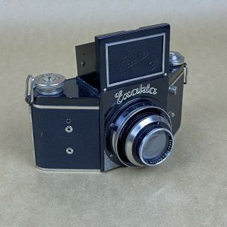 Exakta B V - 5 1937 Vintage Film Camera W/ Xenar 7.  5cm 2.  8 & Leather Case - VIEW 3