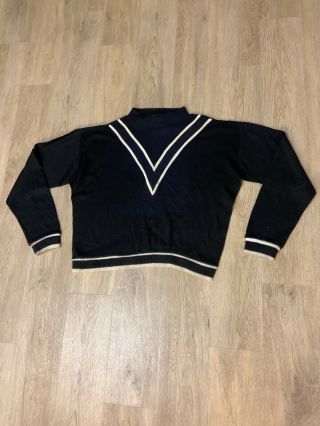 Insanely Hip 1950’s Early 60’s Mid Century Dream Sweater Deeeeeep “v” Vintage