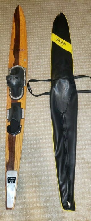Maherajah Exotic Wood Water Ski (very Rare) 66.  5 " Vintage