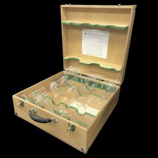 Vintage Sga Scientific Glass 6 Piece Flask Set Laboratory Glassware W/case
